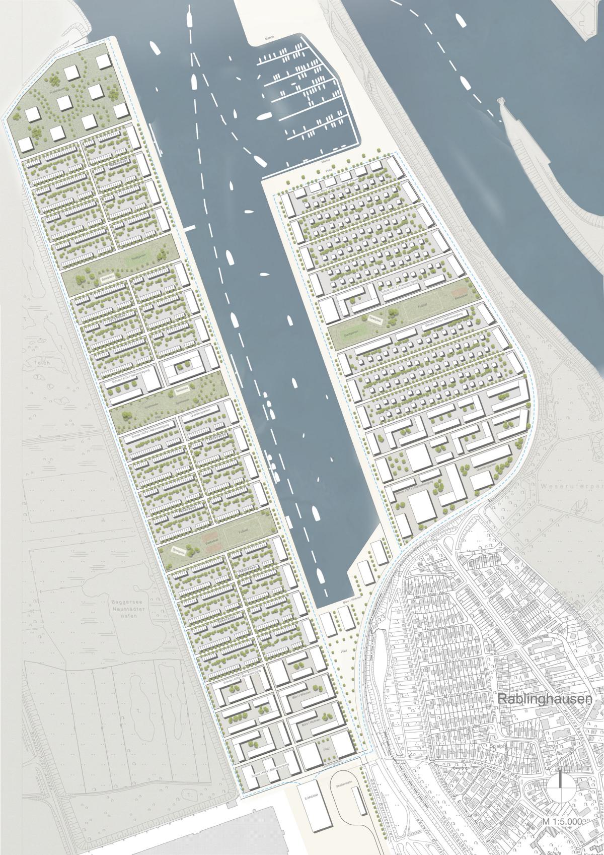 Modell Lageplan Neustädter Hafen